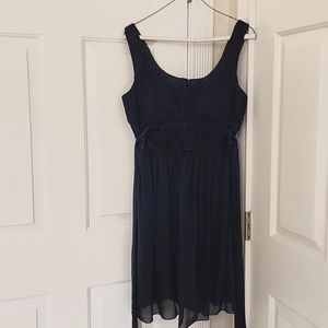 * Navy silk dress